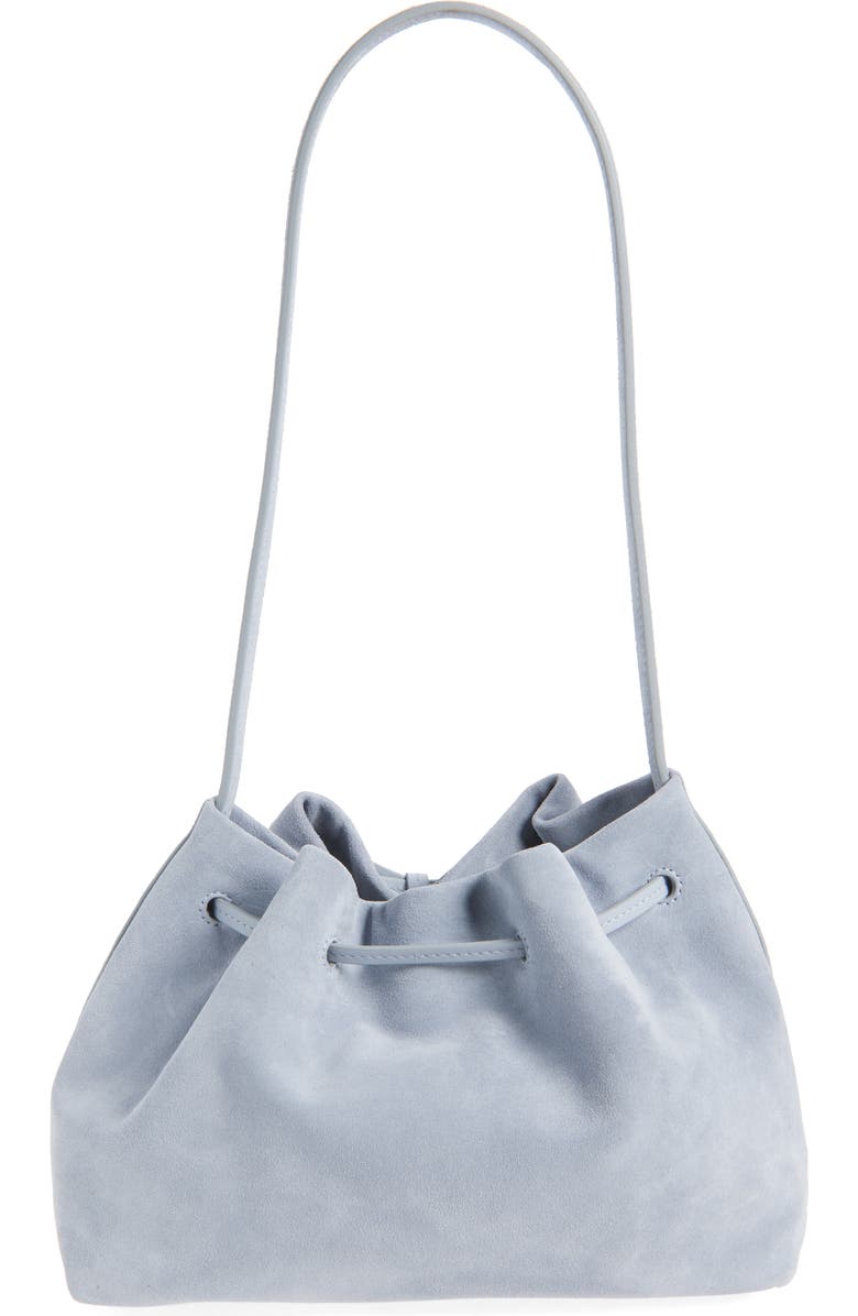 Reformation Ella Shoulder Bag, Alternate, color, Mist Suede Leather