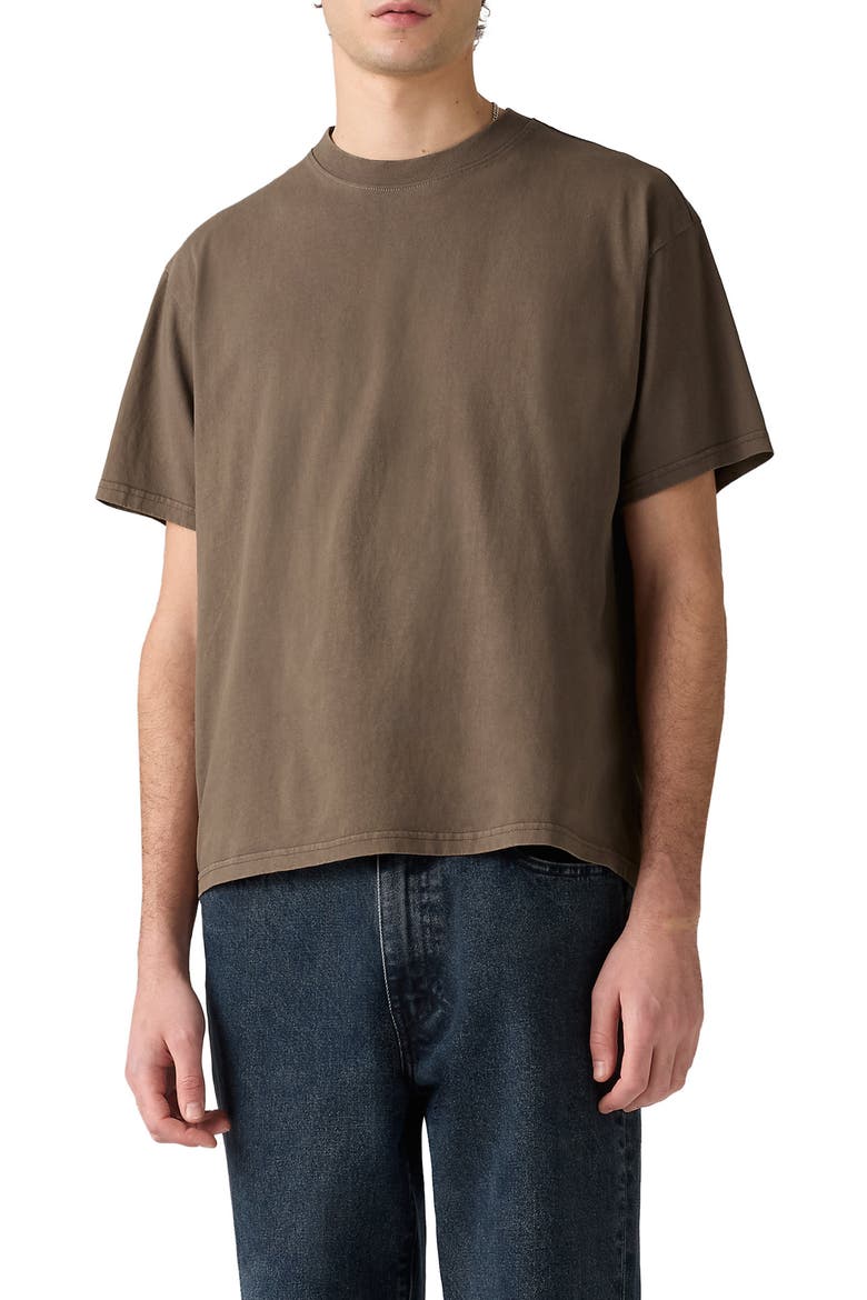 Boxy Crop Cotton T-Shirt, Main, color, GARMENT DYE KHAKI GREEN/BROWN