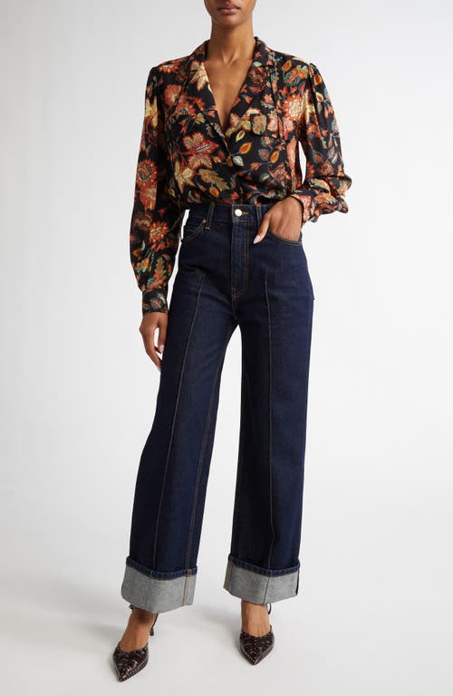 Ulla Johnson Florian Long Sleeve Silk Top In Hellebore