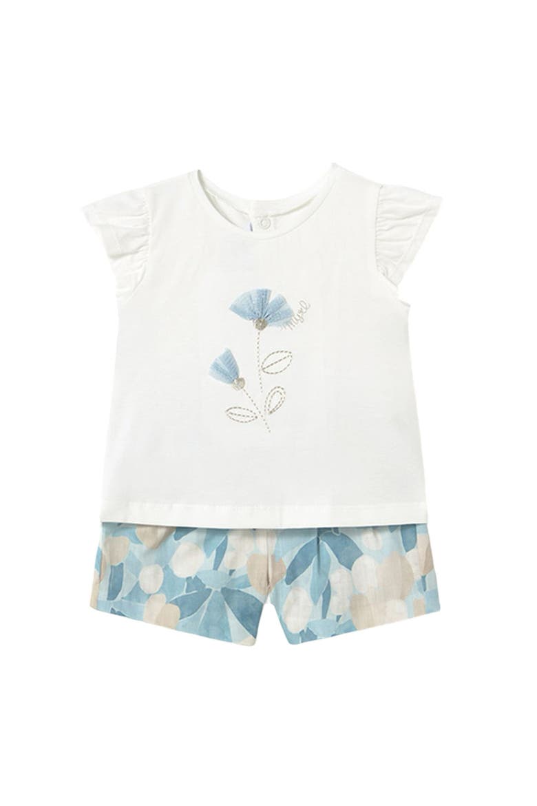 Floral Bermudas Set, Main, color, Sky