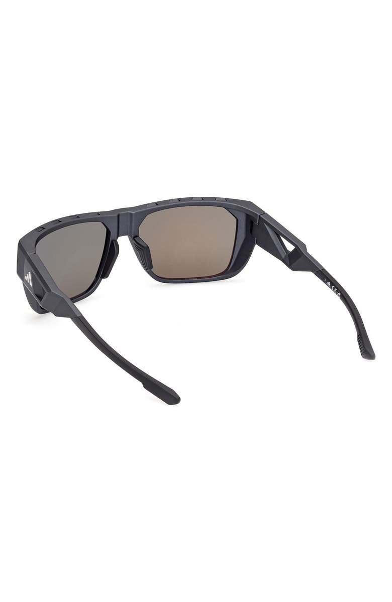 adidas 57mm Navigator Sunglasses, Alternate, color, Matte Black / Roviex Mirror
