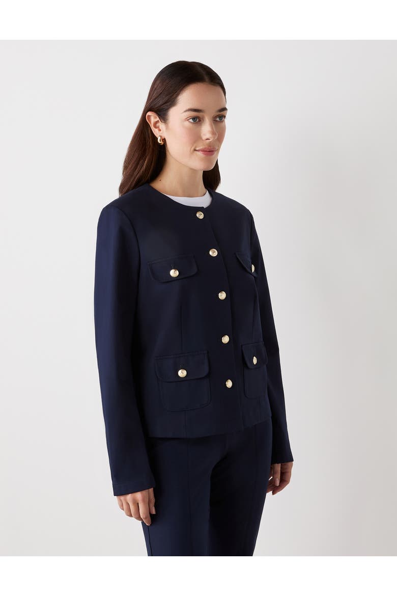 Imogen Ponte Jersey Jacket, Main, color, Navy