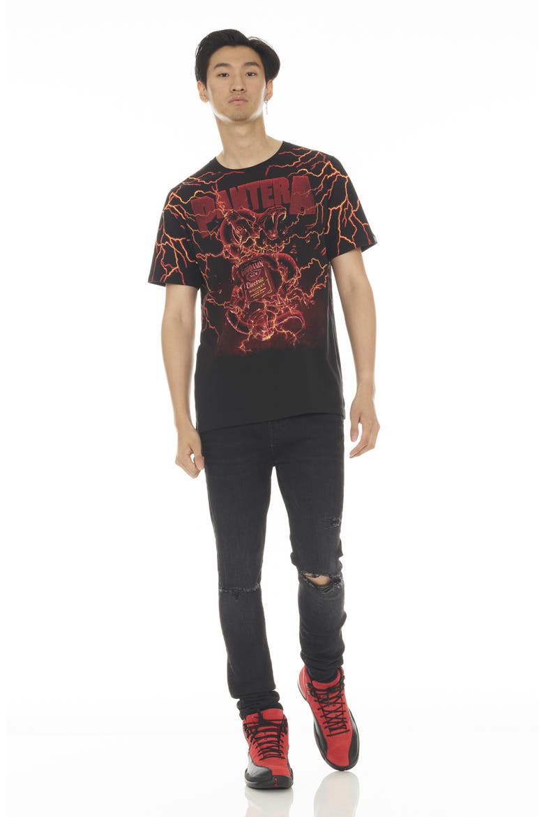 Pantera Whiskey Cotton Graphic Tee, Alternate, color, BLACK