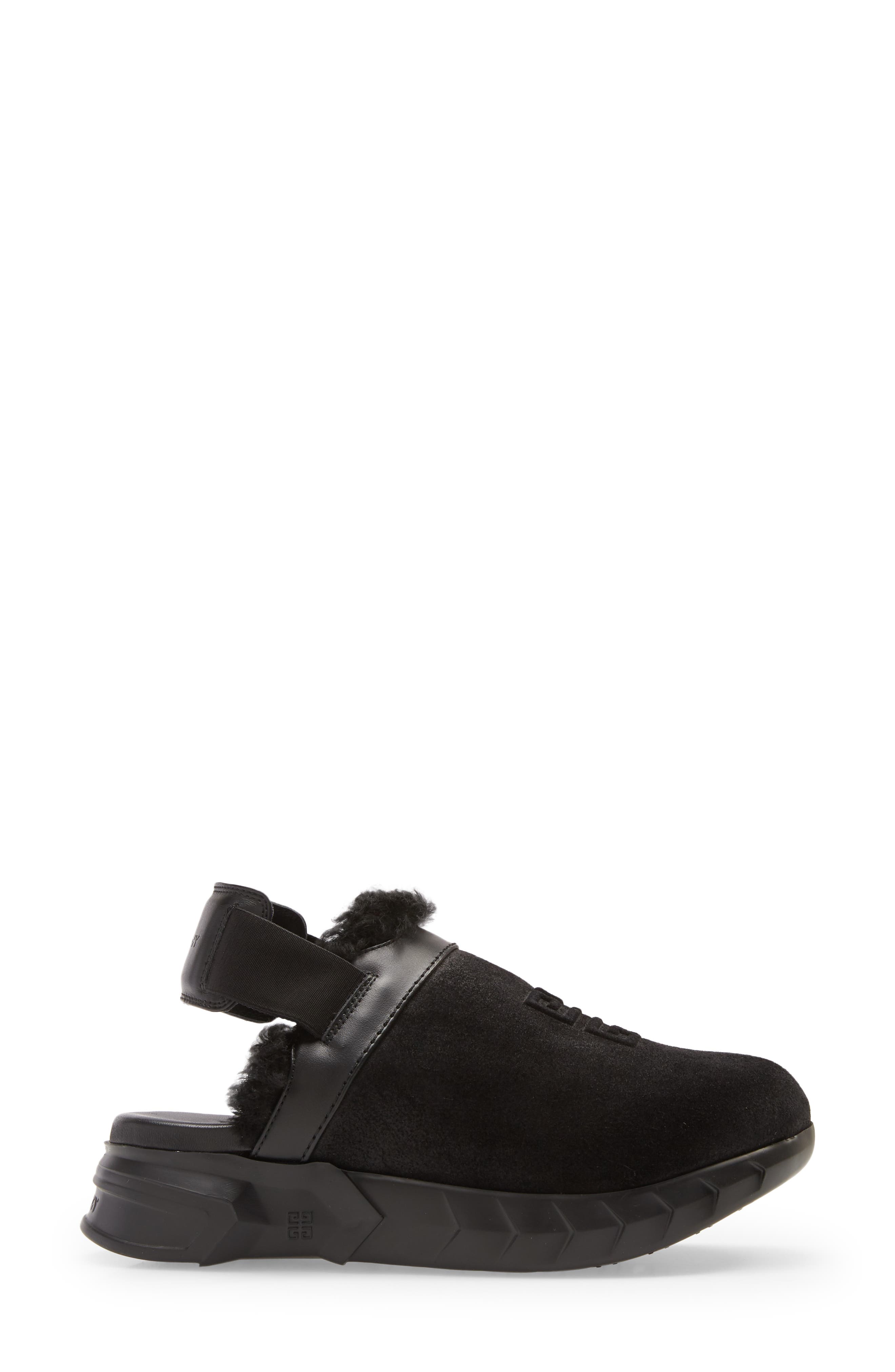 Marshmallow Genuine Shearling Lined Clog, Alternate, color, BLACK