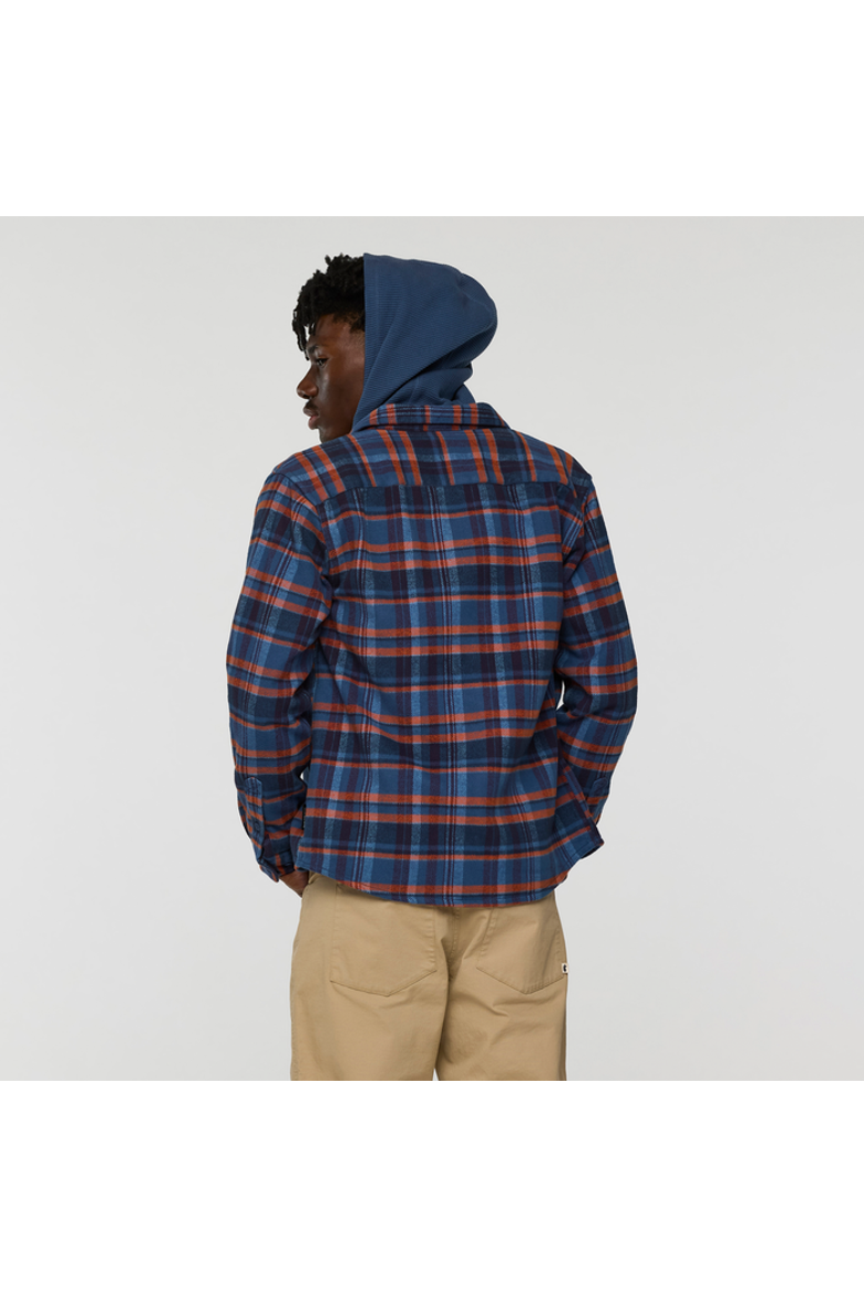 Mero Organic Flannel Shirt - Men's, Alternate, color, Deep Sea and Fjord Plaid