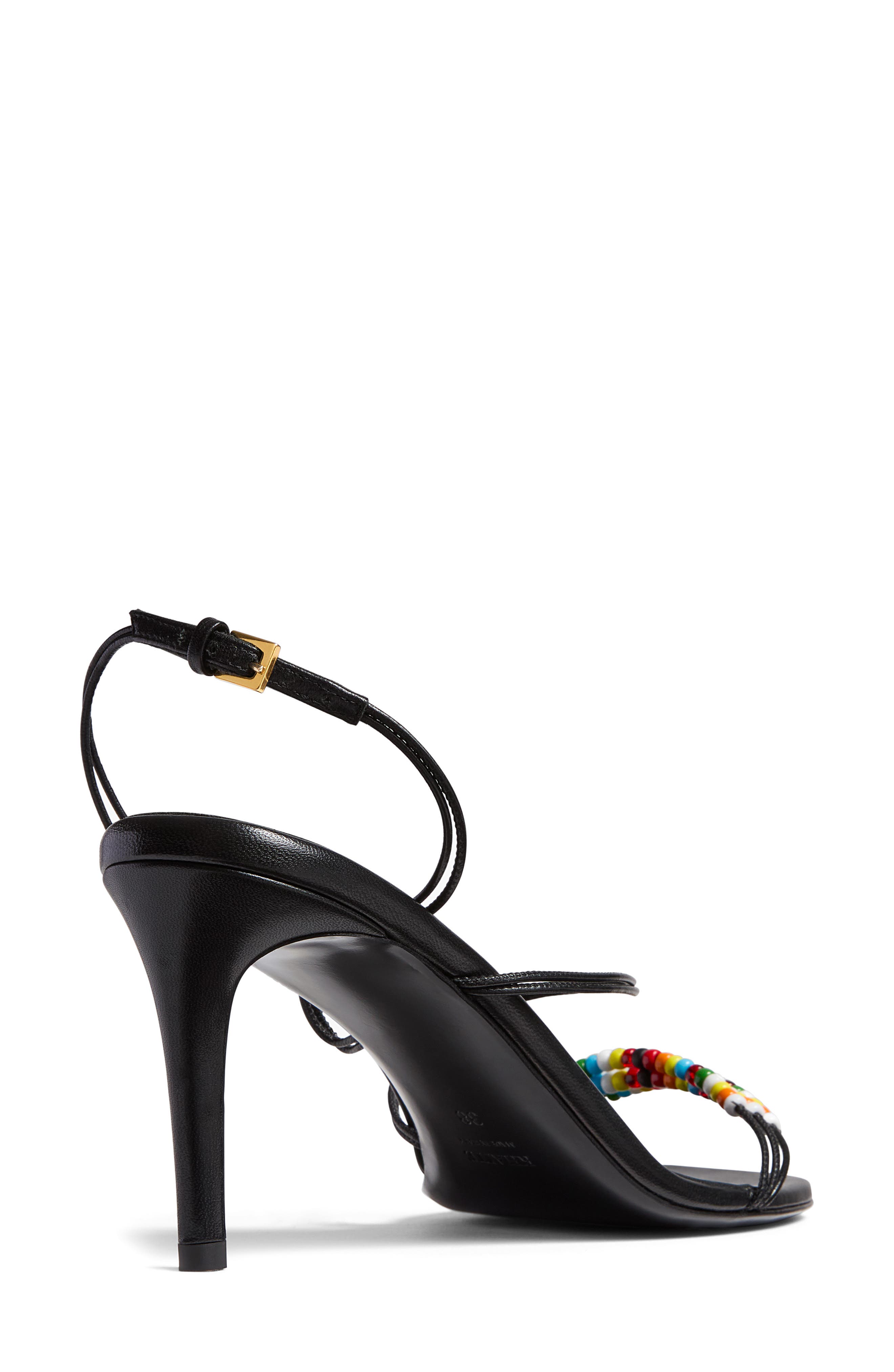 Khaite Beaded Loop Sandal, Alternate, color, Black Multi