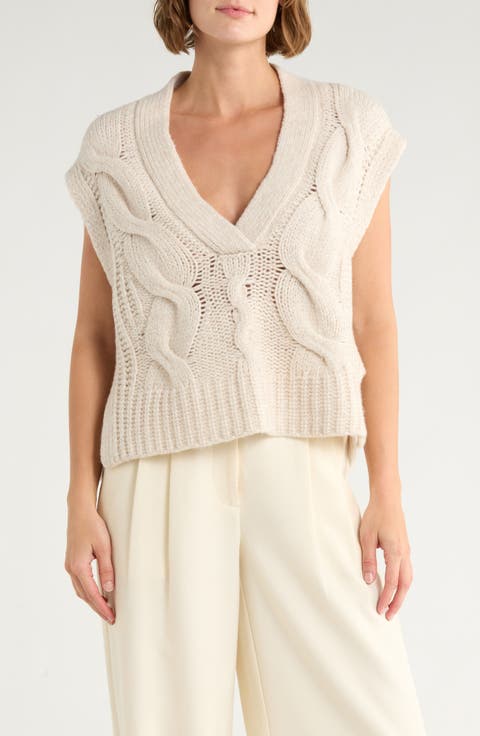 Adelaide Cable Knit Sleeveless Sweater