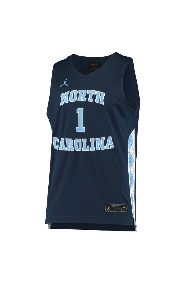 Jordan Brand Unisex Jordan Brand #1 Navy North Carolina Tar Heels Replica Basketball Jersey, Alternate, color, Navy