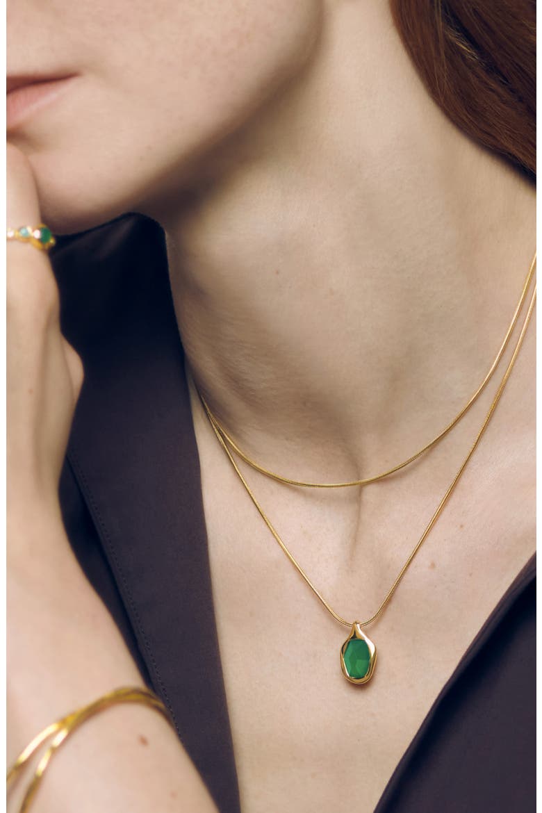Odyssey Green Onyx Pendant Necklace, Alternate, color, 18K GOLD VERMEIL