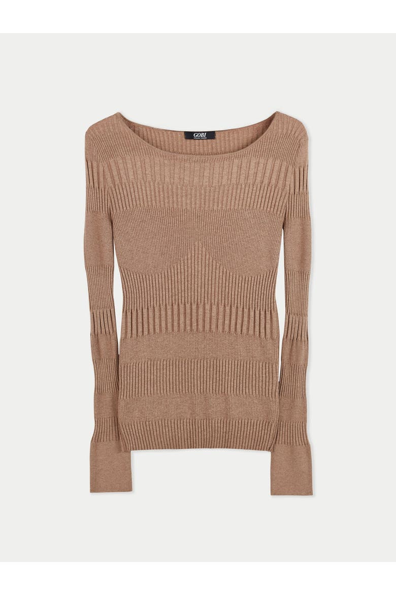 Ribbed Cotton Silk Cashmere Blend Sweater, Main, color, timber wolf