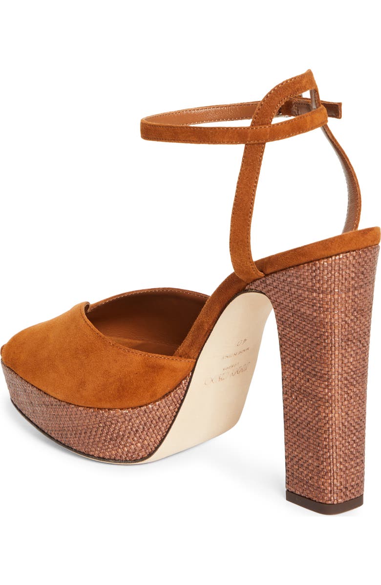 Jimmy Choo Sacaria Ankle Strap Platform Sandal, Alternate, color, Tan Mix