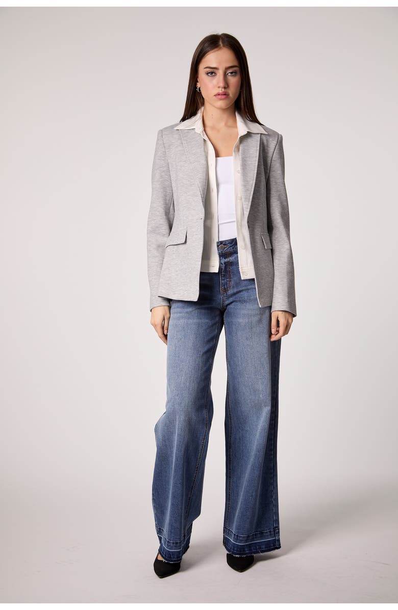 Helen Blazer in Heather Cement With Removable Shirt Insert