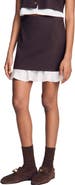 SANDRO Short 2-in-1 wool skirt