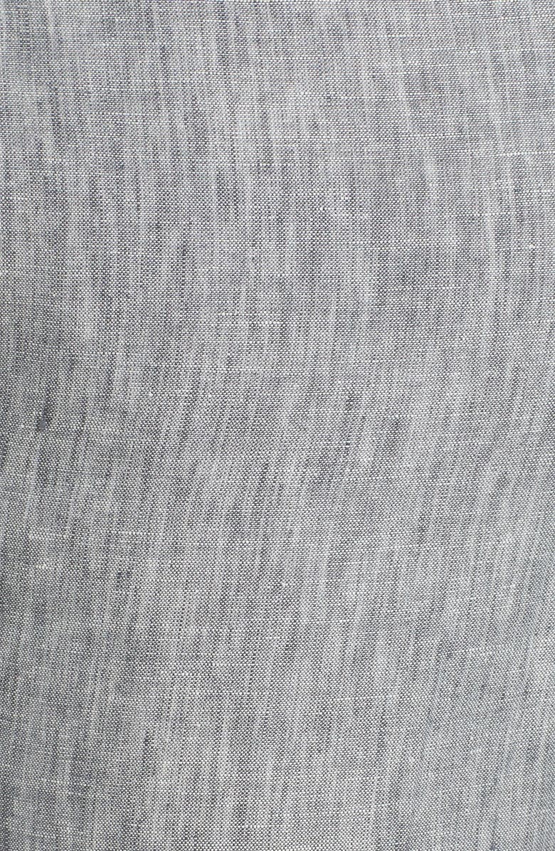 NORDSTROM MEN'S SHOP Flat Front Solid Linen Trousers, Alternate, color, 