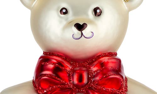 Waterford Holiday Heirlooms First Teddy Glass Ornament In Gold