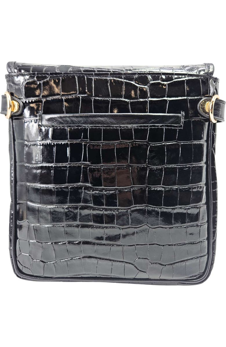 Madison Maison Moc Croc Crossbody Bag, Alternate, color, Black
