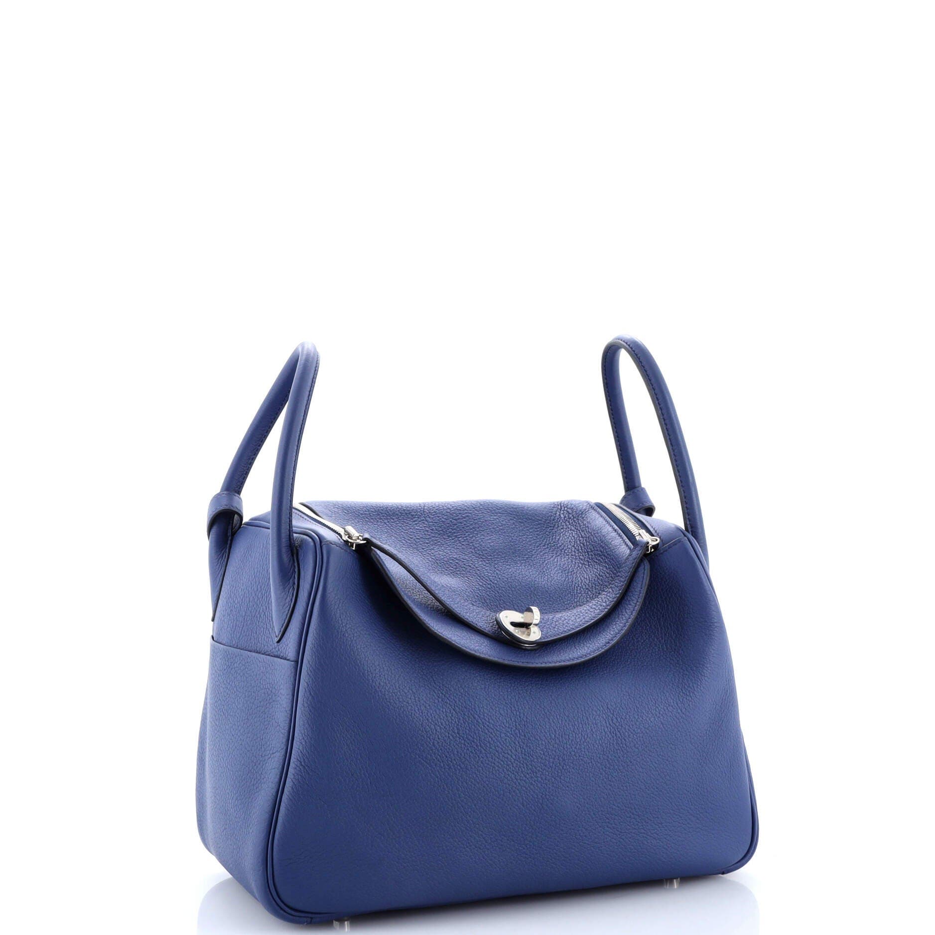 Pre-Owned Hermes Lindy Bag Clemence 30, Alternate, color, Bleu Brighton