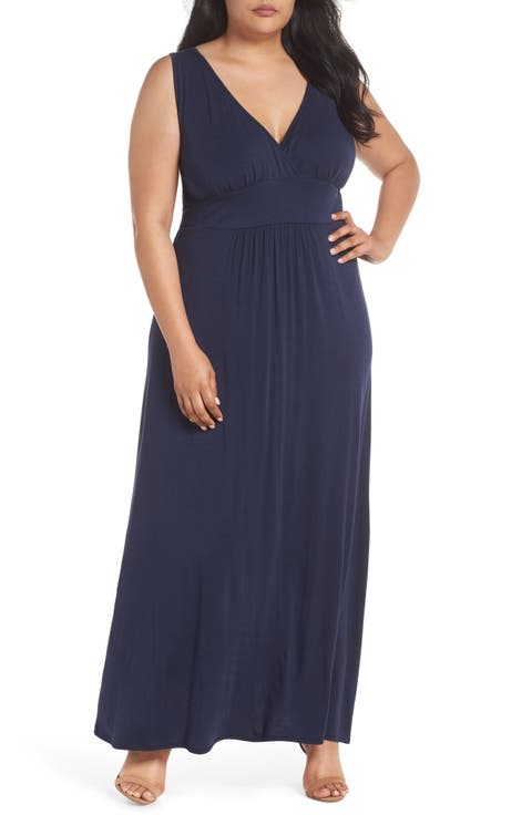 Surplice Maxi Dress (Plus Size)