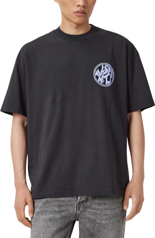 Allsaints Distortion Graphic T-shirt In Black