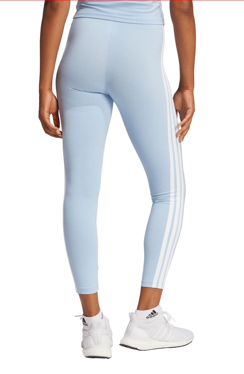 adidas 3-Stripe Leggings, Alternate, color, Glow Blue/ White