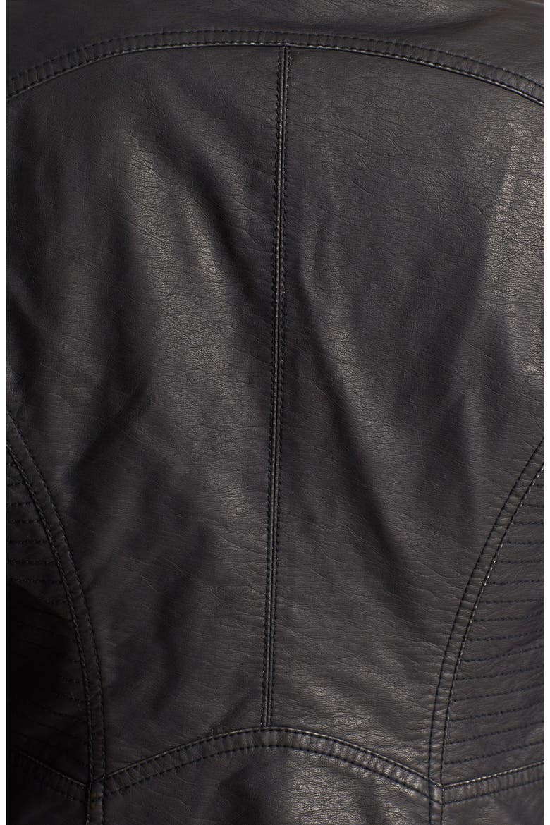 Distressed Faux Leather Moto Jacket, Alternate, color, DISTRESSED BLACK