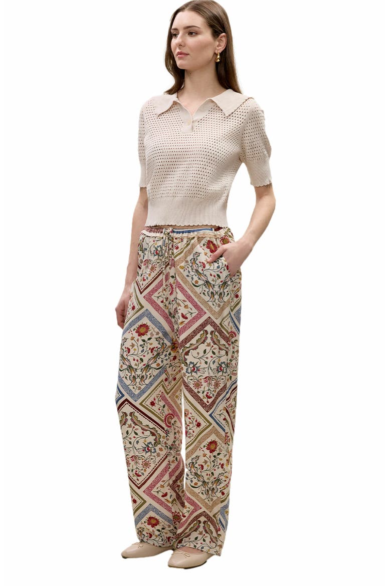 Irie Silky Pant, Alternate, color, MONTAGE FLORAL IVORY COMBO
