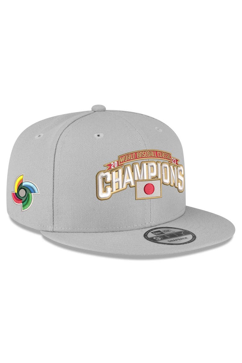 Men's New Era Gray Japan Baseball 2023 World Baseball Classic Champions 9FIFTY Snapback Adjustable Hat, Main, color, Gray