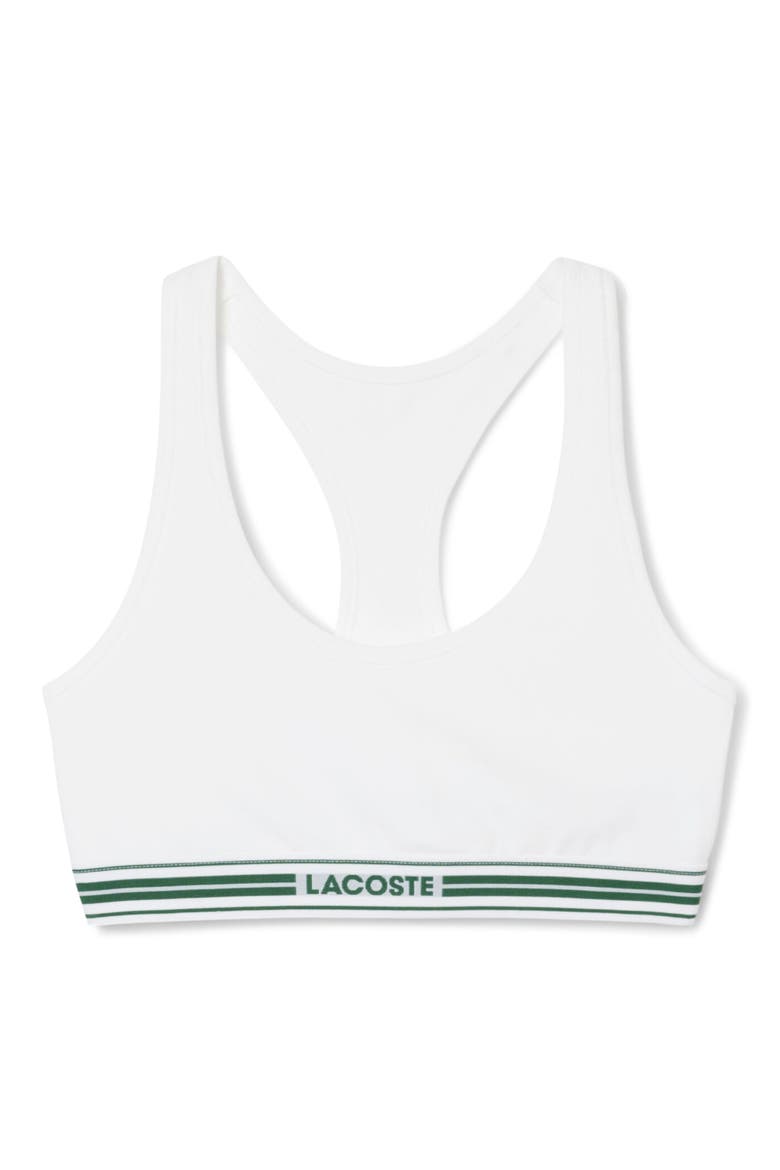 Racerback Padded Stretch Cotton Bralette, Alternate, color, WHITE