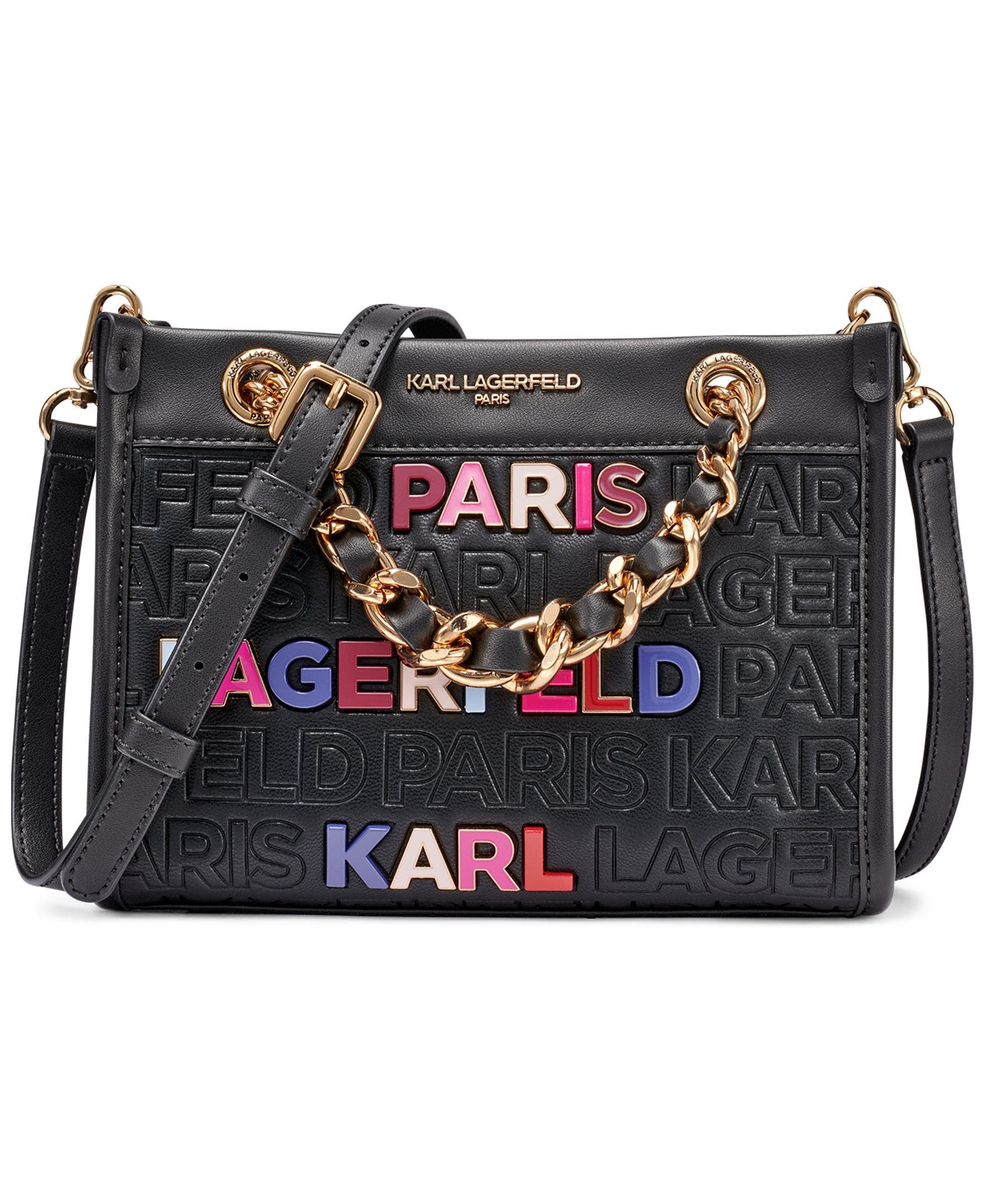 KARL LAGERFELD PARIS Savoie Crossbody, Main, color, Black  Multi
