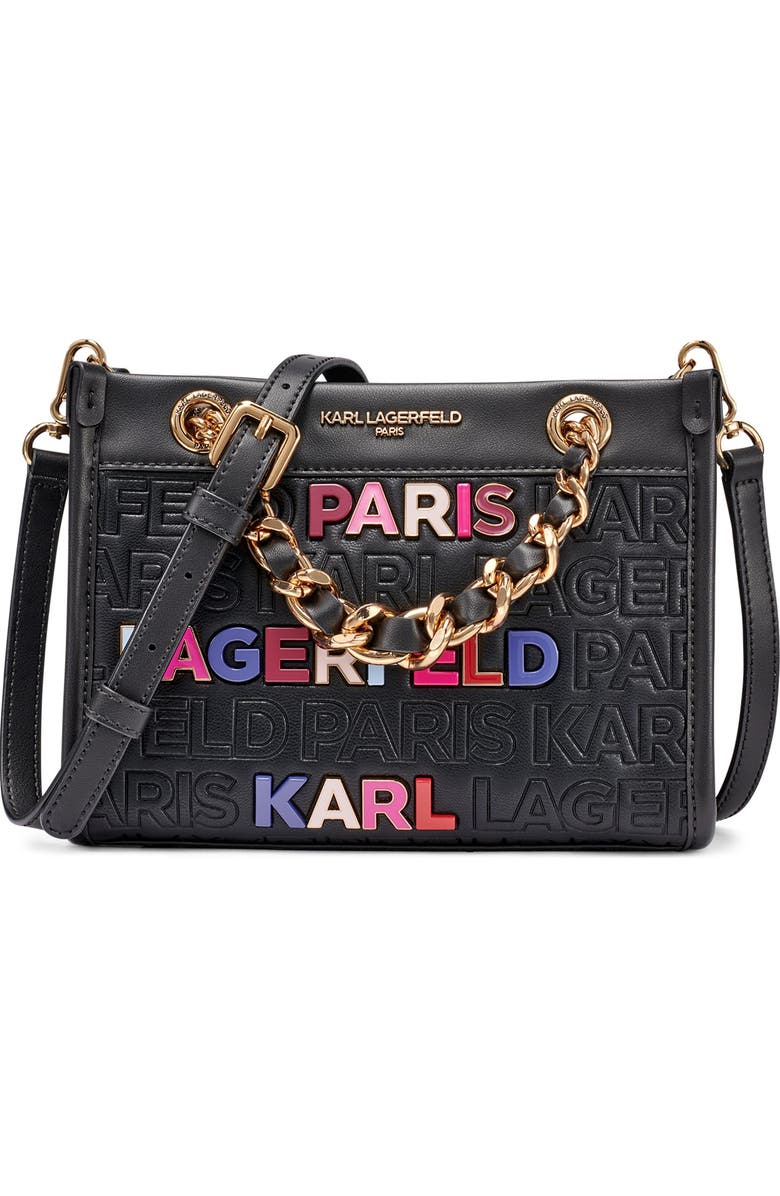 KARL LAGERFELD PARIS Savoie Crossbody, Main, color, Black Multi