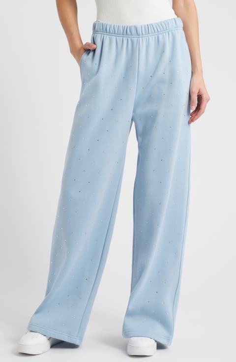 Crystal Wide Leg Sweatpants