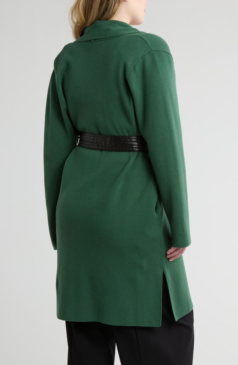 BY DESIGN Glacier Faux Leather Belted Wrap Cardigan, Alternate, color, Eden