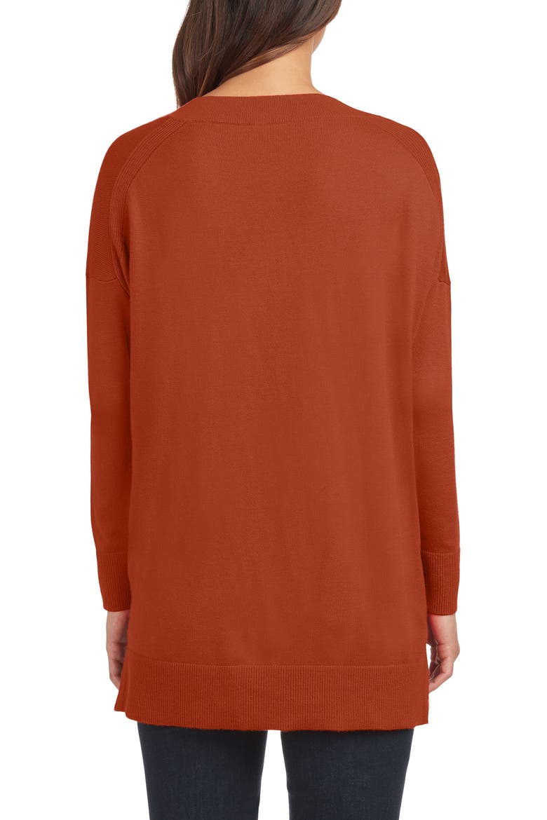 Side Slit Sweater, Alternate, color, BRICK