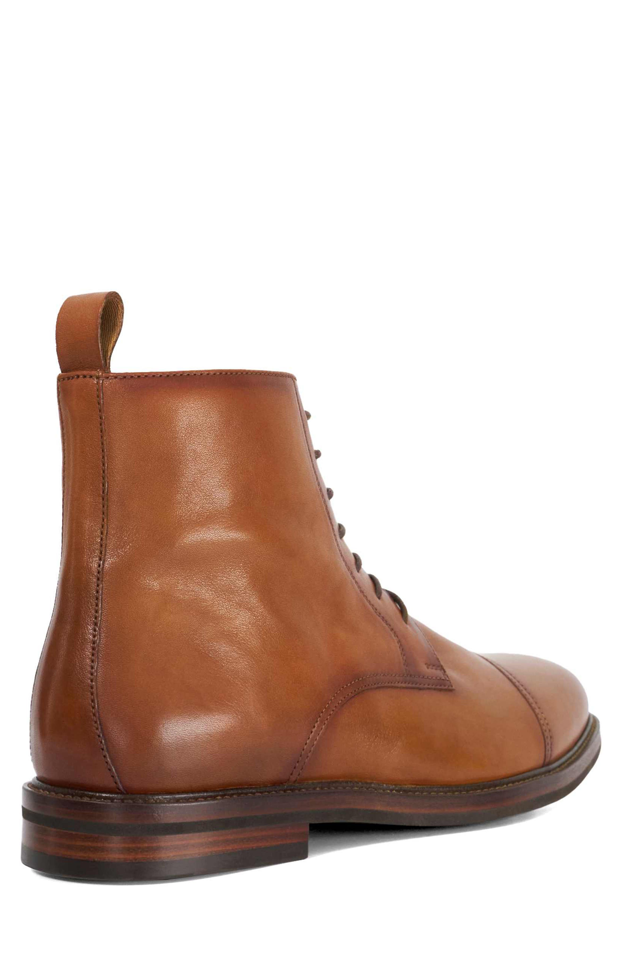 Dune London Matias Lace-Up Cap Toe Boot, Alternate, color, 