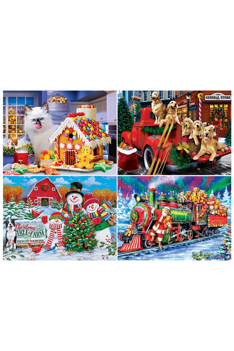 Season's Greetings 500pc Puzzles 4-Pack, Alternate, color, Multicolor