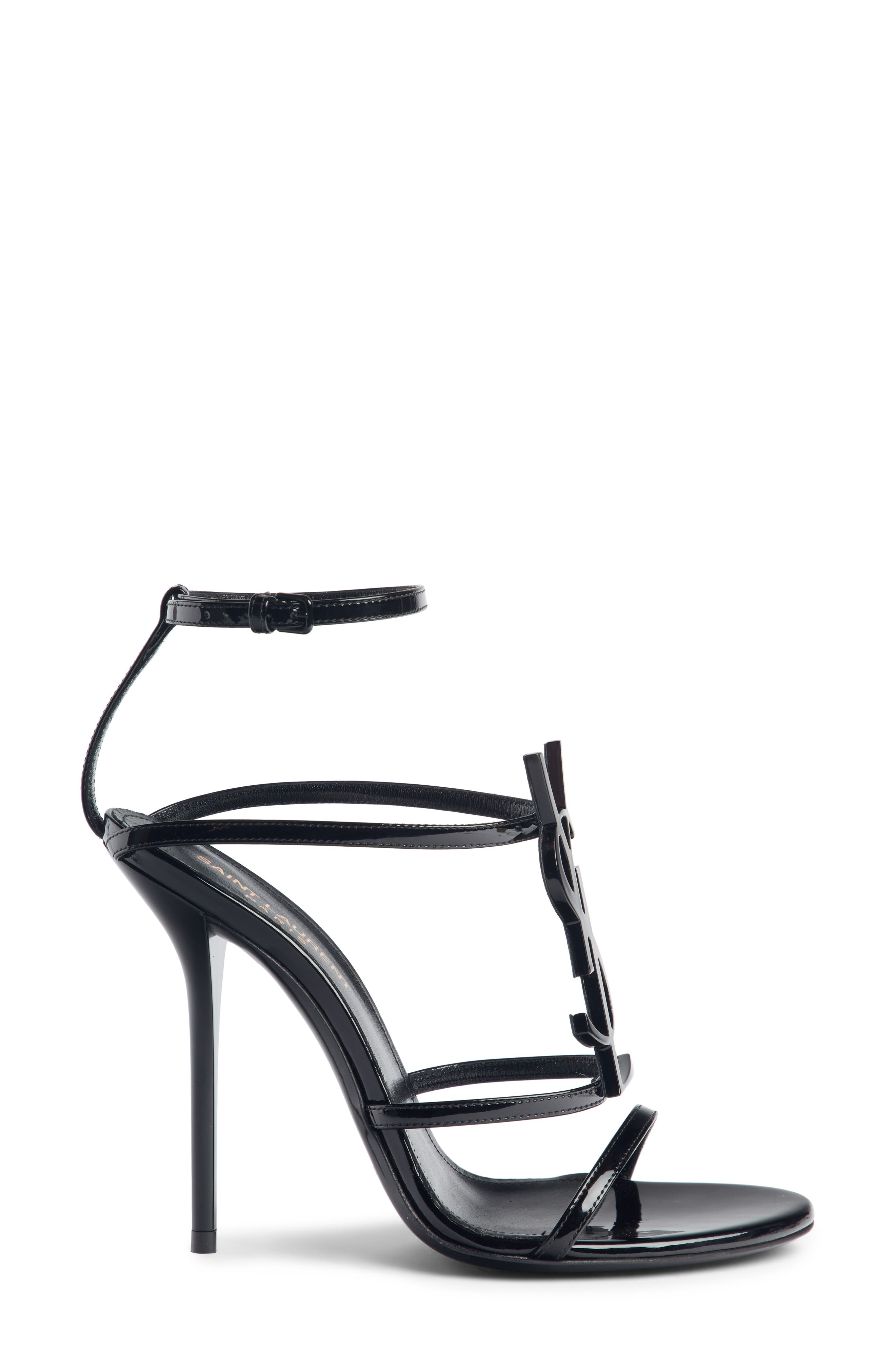 Saint Laurent Cassandra YSL Strappy Sandal, Alternate, color, 