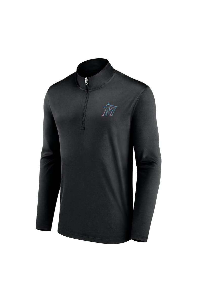 FANATICS Men's Black Miami Marlins Underdog Mindset Quarter-Zip Jacket, Alternate, color, Black