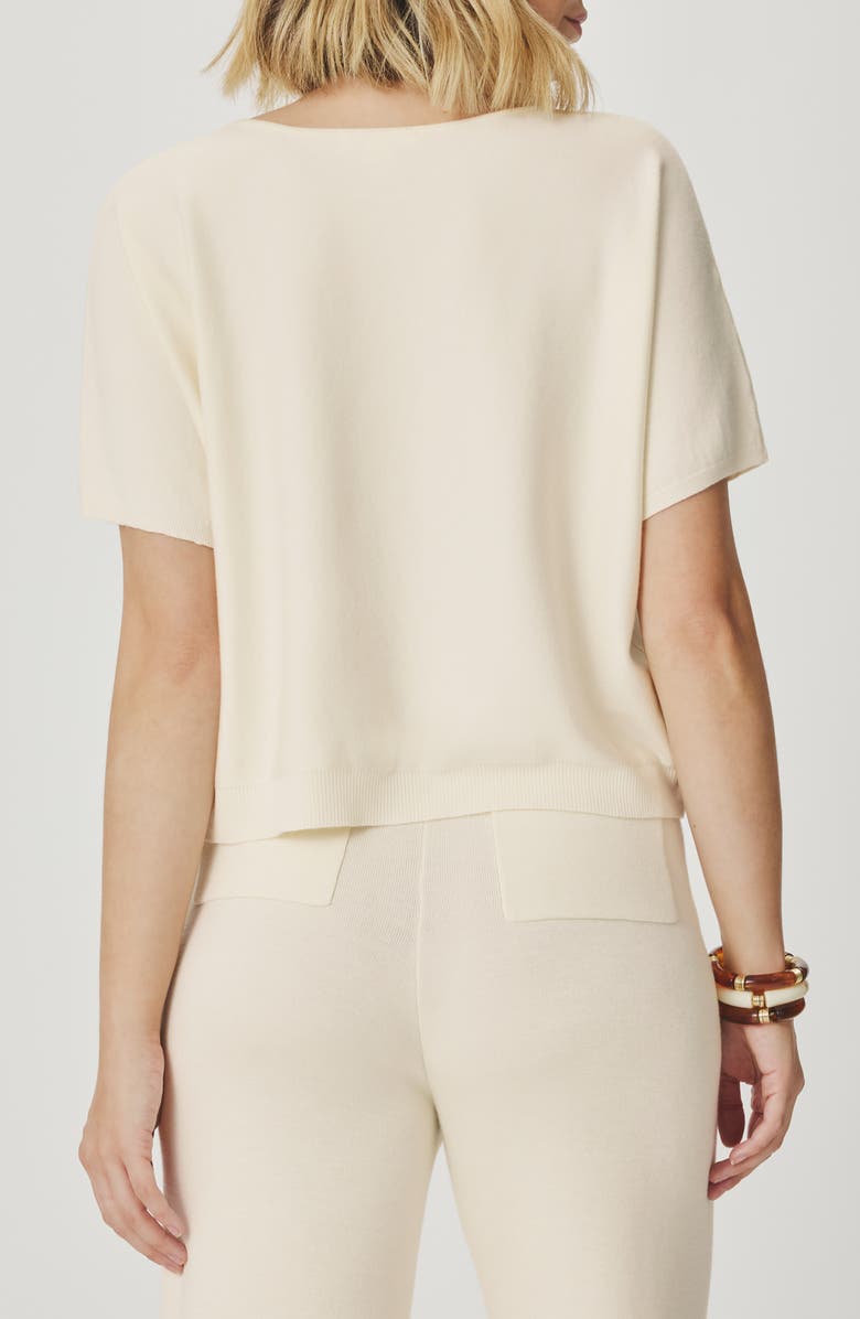 Splendid Christa Short Sleeve Sweater, Alternate, color, Shell White