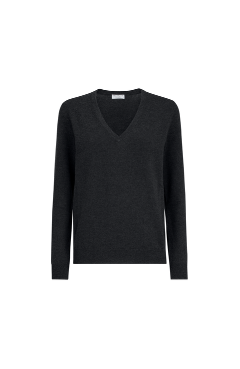 Cashmere sweater with monili