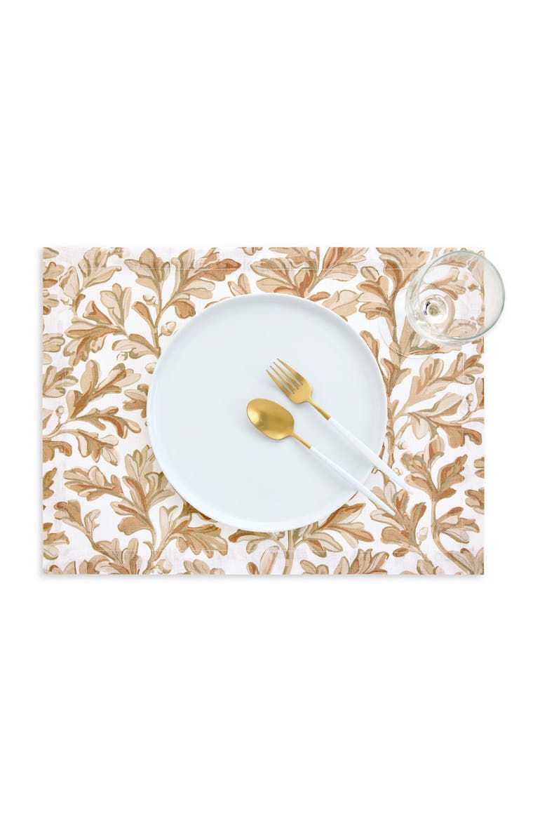 Linen Placemats Set of 4, 14 x 19" - Fallen Leaves, Alternate, color, Autumn
