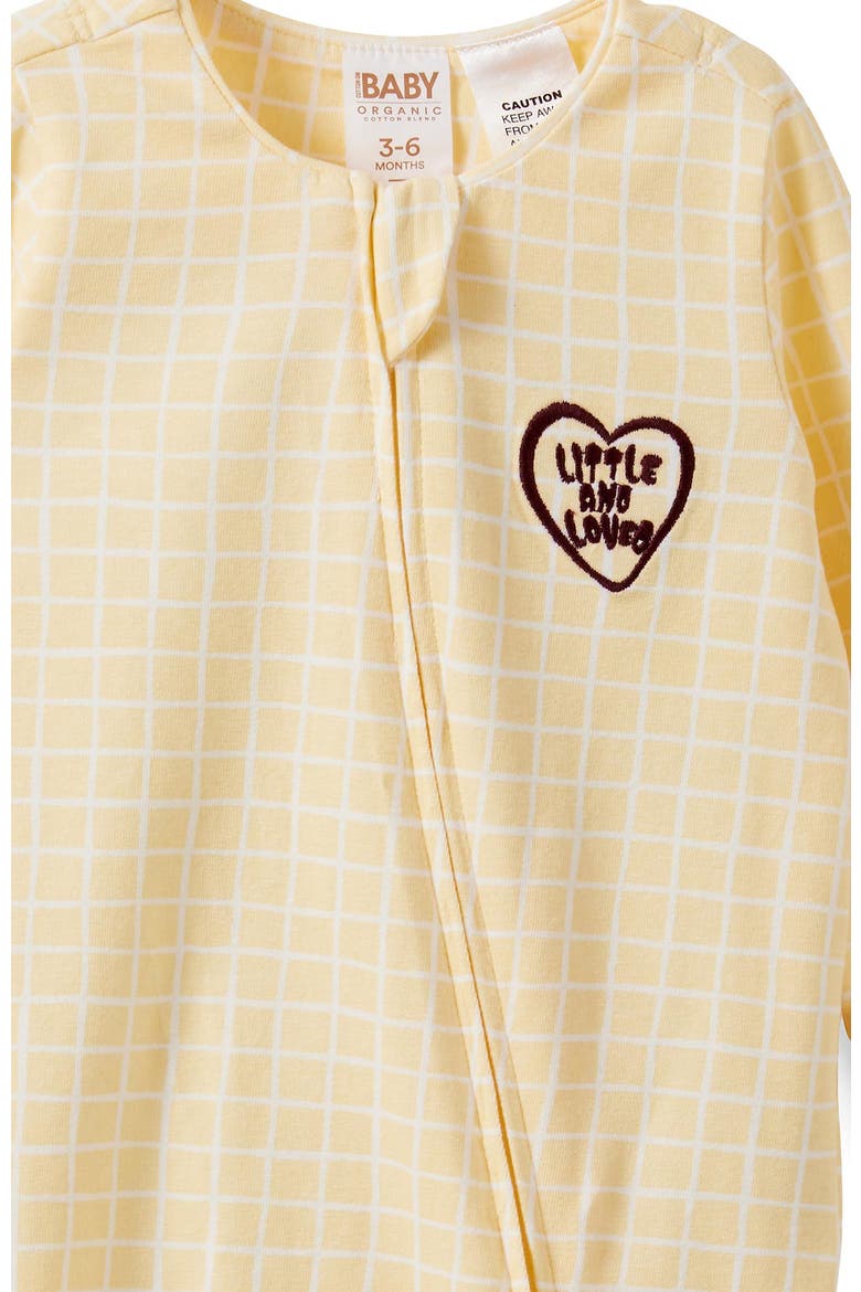 Growie Long Sleeve Zip All In One Romper, Alternate, color, Lemon Squash Little And
