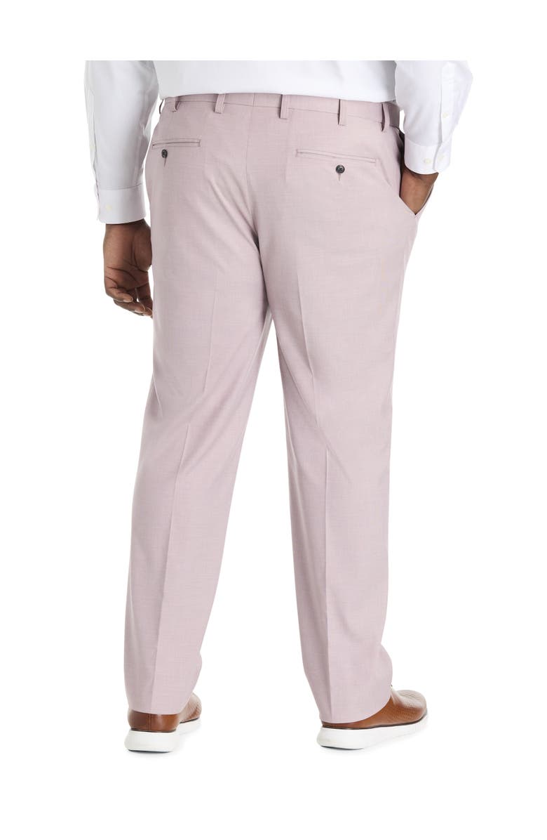 Oak Hill by DXL Big & Tall  Textured Waist-Relaxer Dress Pants, Alternate, color, Dusty Rose