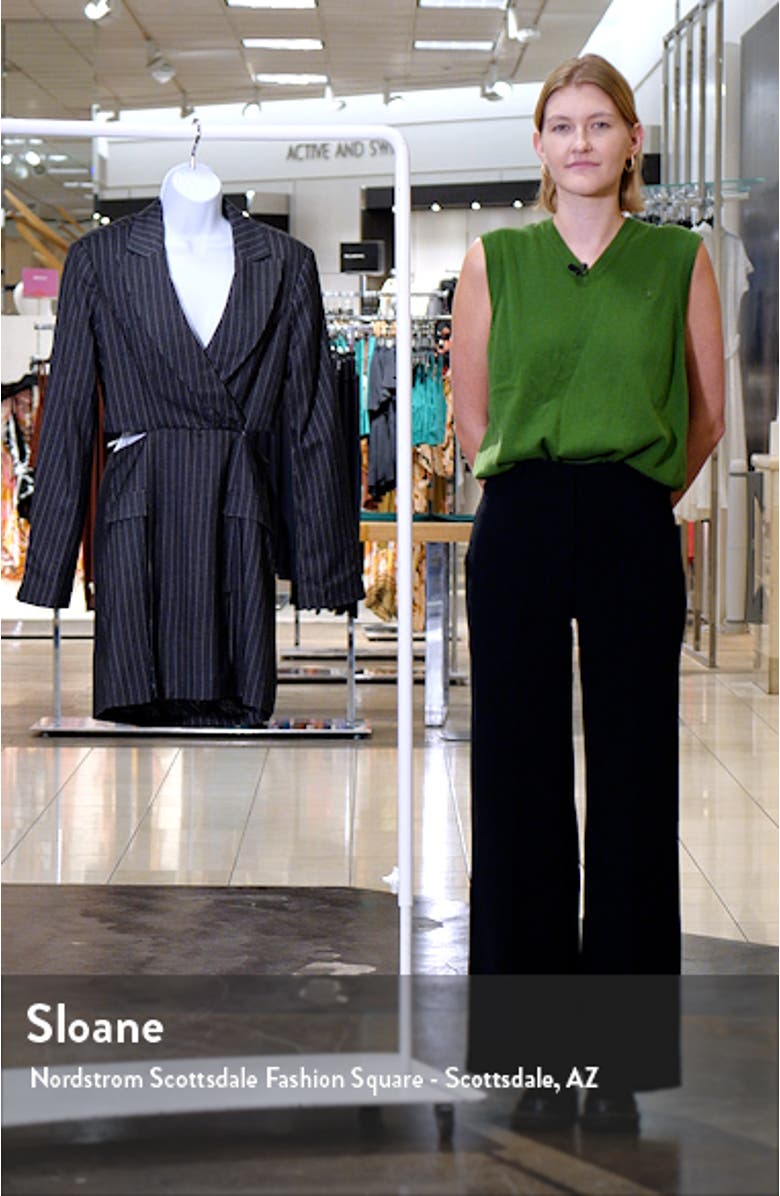 Kara Pinstripe Cutout Long Sleeve Blazer Minidress, sales video thumbnail