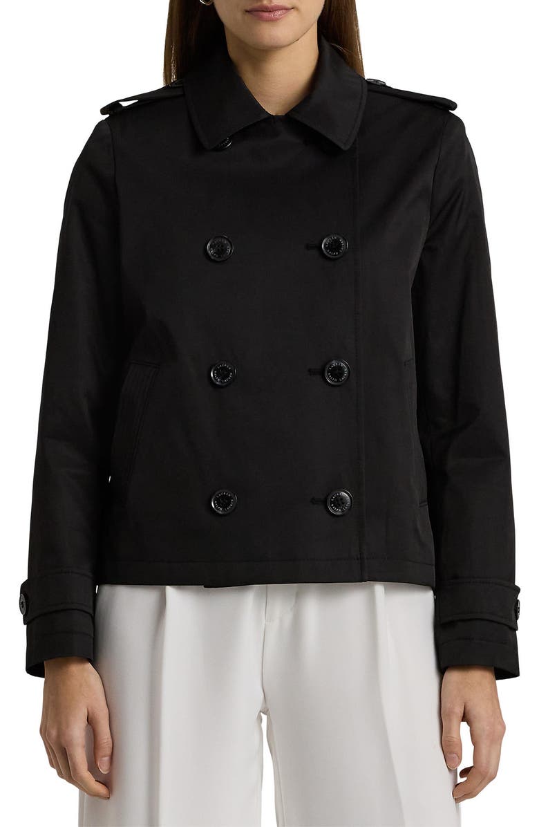 Lauren Ralph Lauren Short Cotton Blend Trench Coat, Main, color, 