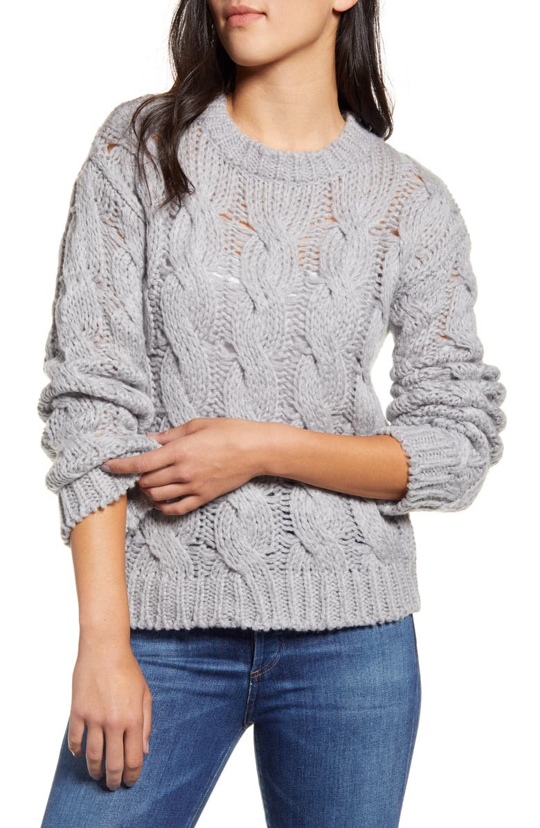 Press Cable Stitch Sweater, Main, color, 