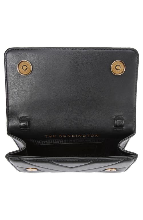 Kurt Geiger London Extra Mini Kensington Quilted Leather Wallet On A Chain In Black