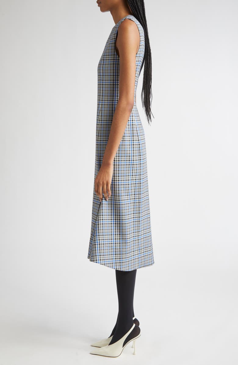 Proenza Schouler Bruna Plaid Midi Dress, Alternate, color, Blue Multi