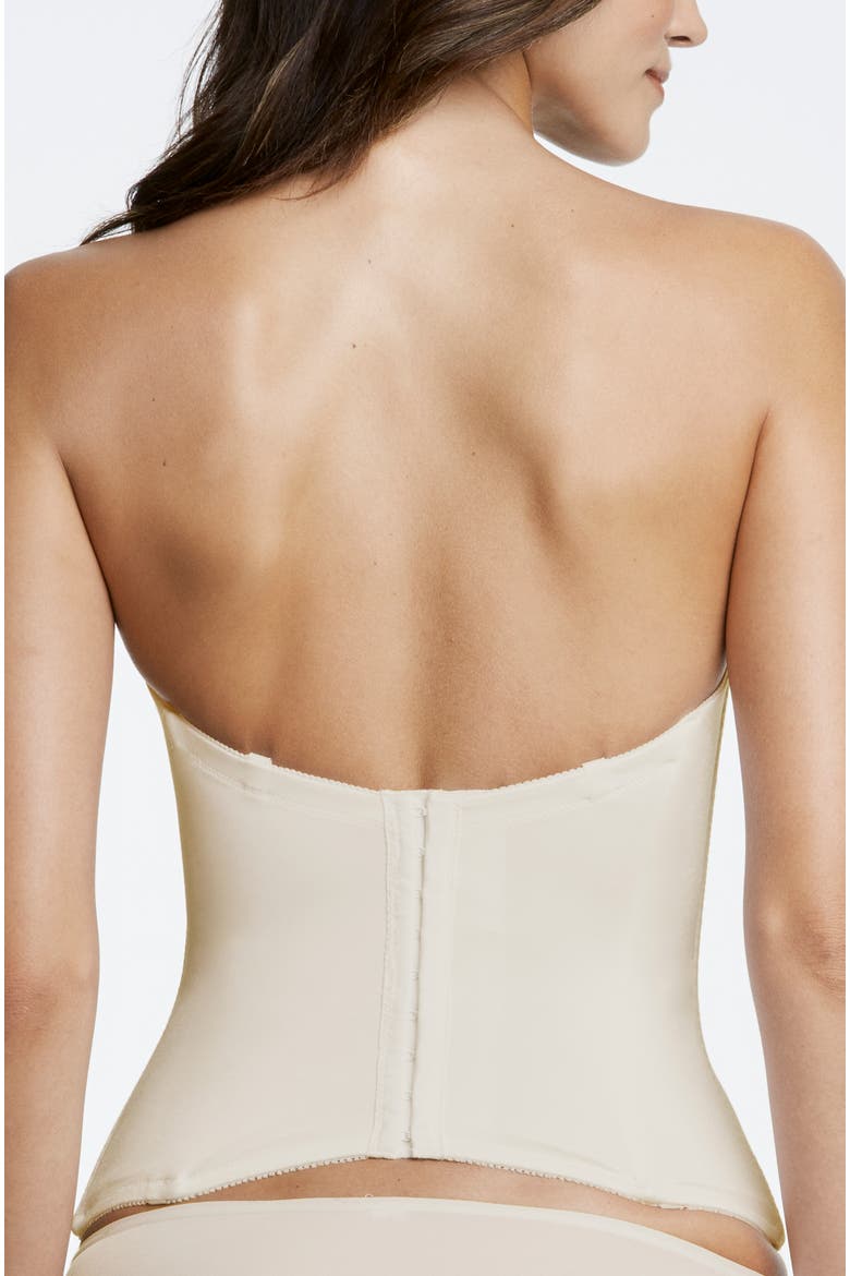Paige Seamless Padded Microfiber Longline Strapless Bra, Alternate, color, Bone