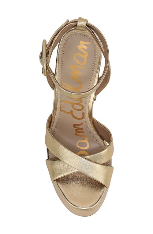 Sam Edelman Savannah Ankle Strap Platform Sandal In Gold