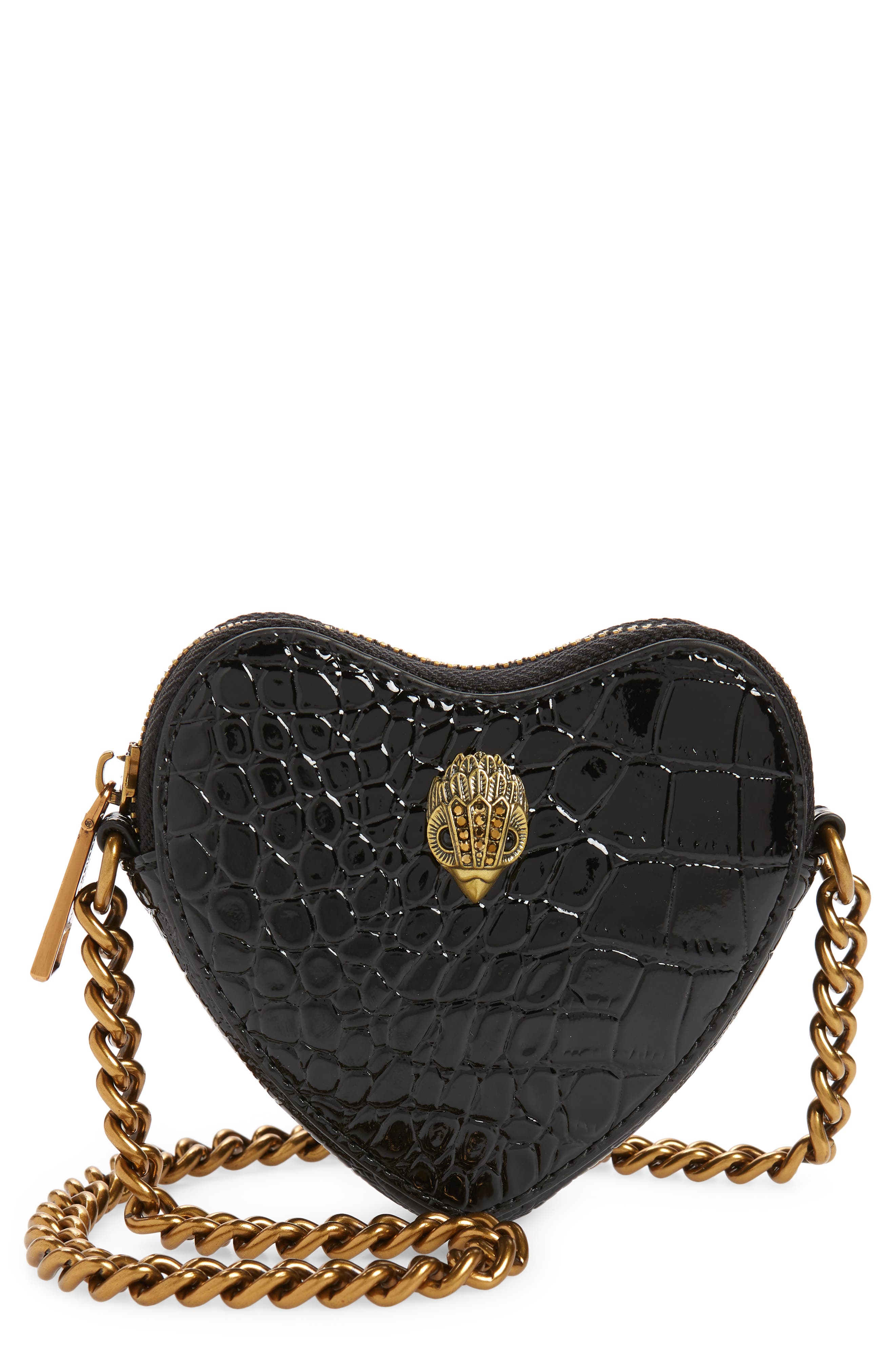 Kurt Geiger London Kensington Croc Heart Micro Crossbody Bag, Main, color, 